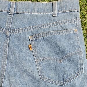Levi's Light Blue Denim Pants Vintage Rare 70s Orange Tab